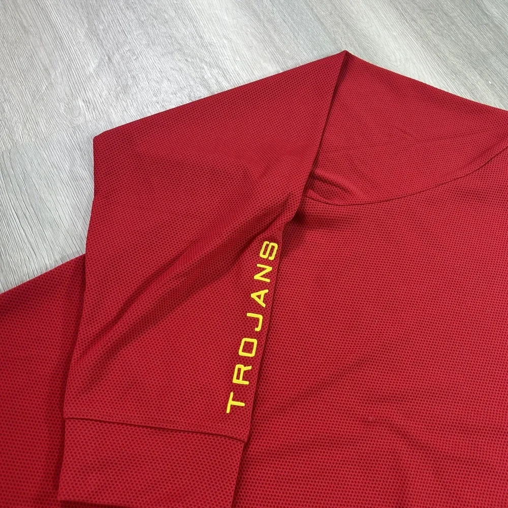 NEW USC Trojans Shirt Mens 2XL Red NCAA Football Champion Quarter‎ Zip Pullover